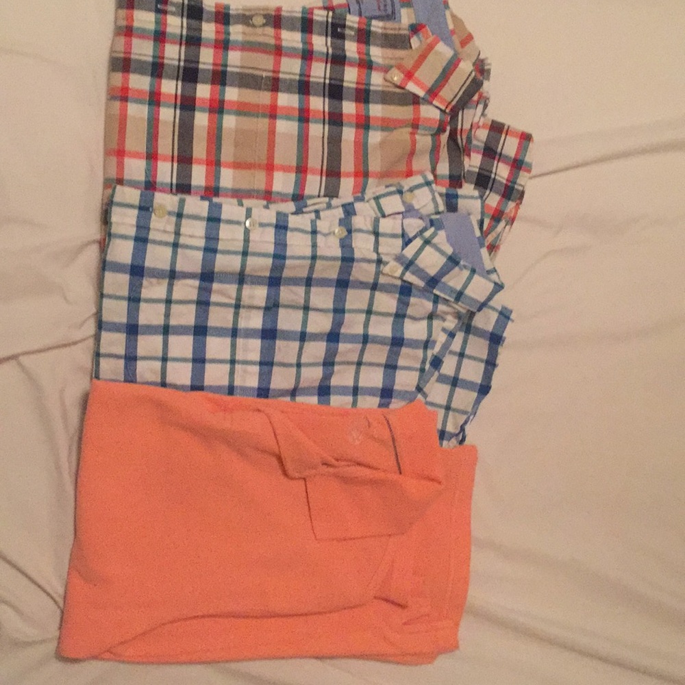 2 long sleeve Dress shirts/1 short sleeve polo